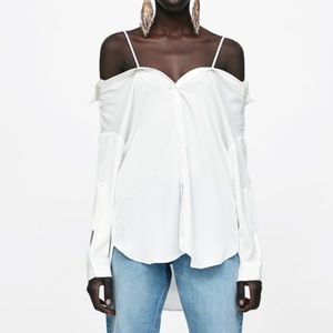 NWT ZARA DÉCOLLETAGE NECKLINE SHIRT XS